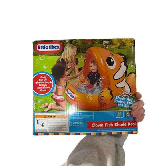 Little Tikes Clown Fish Shade Pool Inflatable Toddler Kiddie Water Toy 9319/9313 - Picture 3 of 5